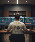 Cream shirt sigaar design achterkant trading desk