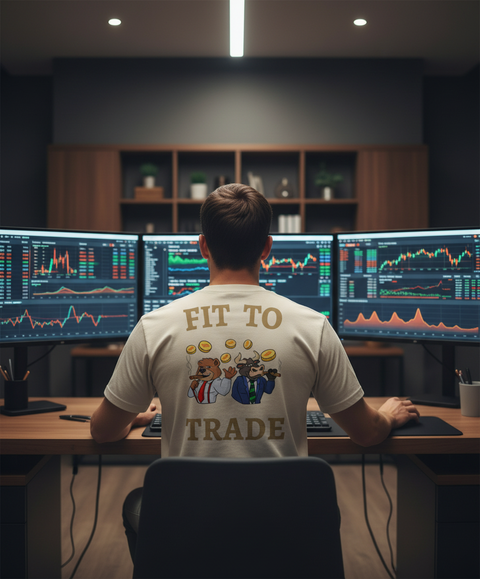 Cream shirt sigaar design achterkant trading desk