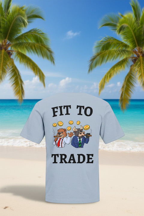 Fit to Trade Lichtblauw Sigaren — strand en palmbomen