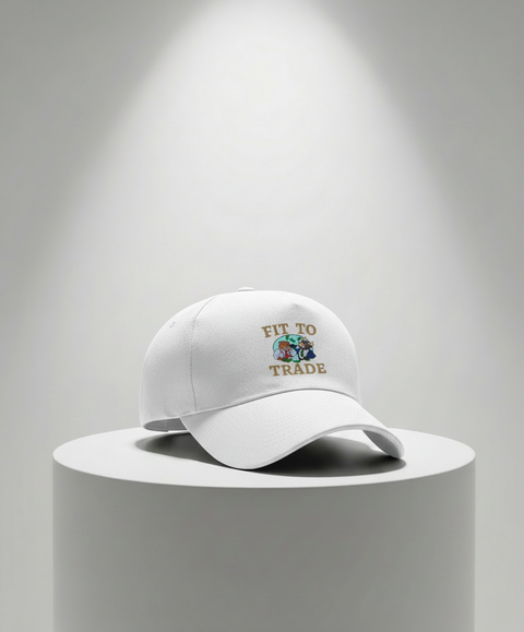 Fit to Trade witte petje met goud design luxe display