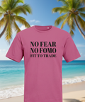 No Fear No Fomo Roze — strand en palmbomen