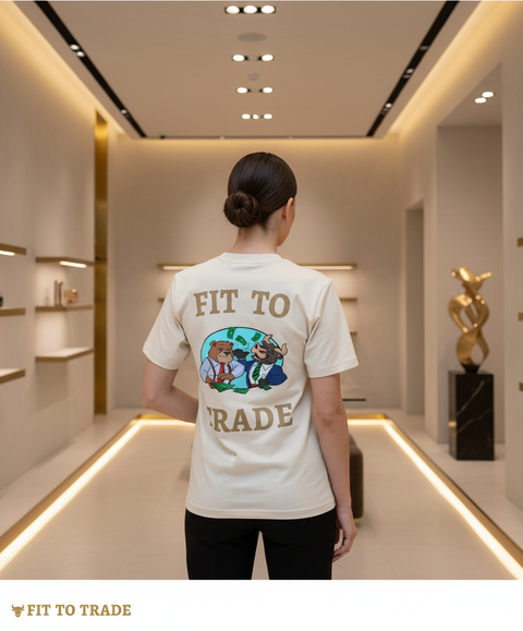 Vrouw cream shirt luxury etalage achterkant